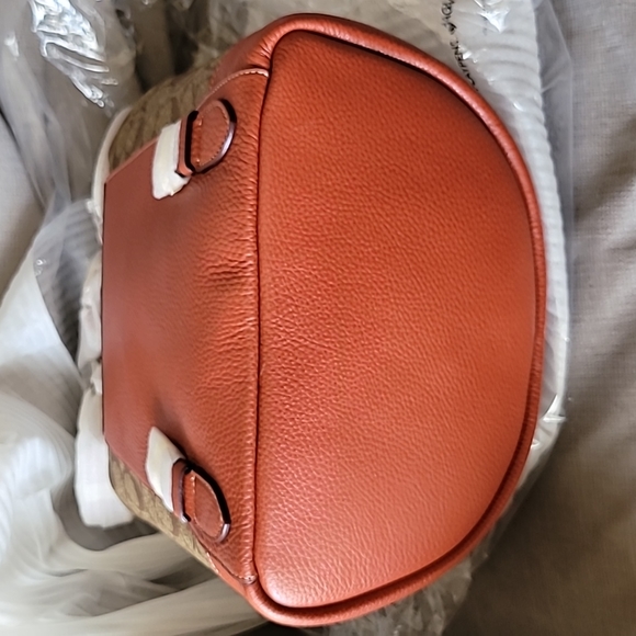 Coach X Peanuts Dempsey Drawstring Backpack In Signature Canvas W Patches CE853 - Picture 4 of 5